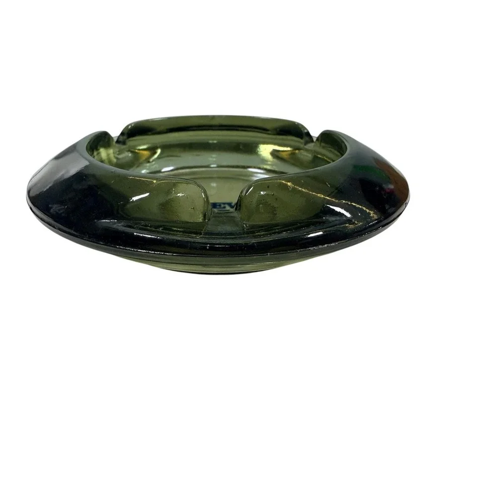 Rodeway Inn Vintage 1970s Smoky Amber Glass Ashtray MCM Hotel Memorabilia Rare